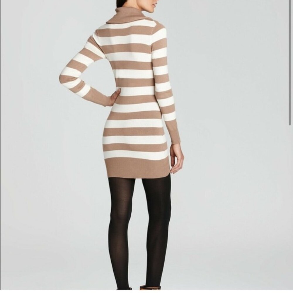 French Connection Vintage Striped Bambi Cowl Neck Tunic Sweater Dress Knit Top L - Picture 6 of 16